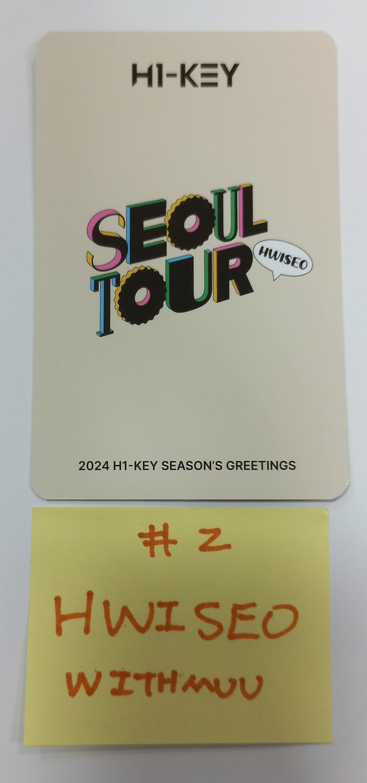 Seoi, Hwiseo (Of H1-KEY) 2024 SEASON’S GREETINGS "SEOUL TOUR" - Hand Autographed(Signed) Photocard [23.12.29] - HALLYUSUPERSTORE