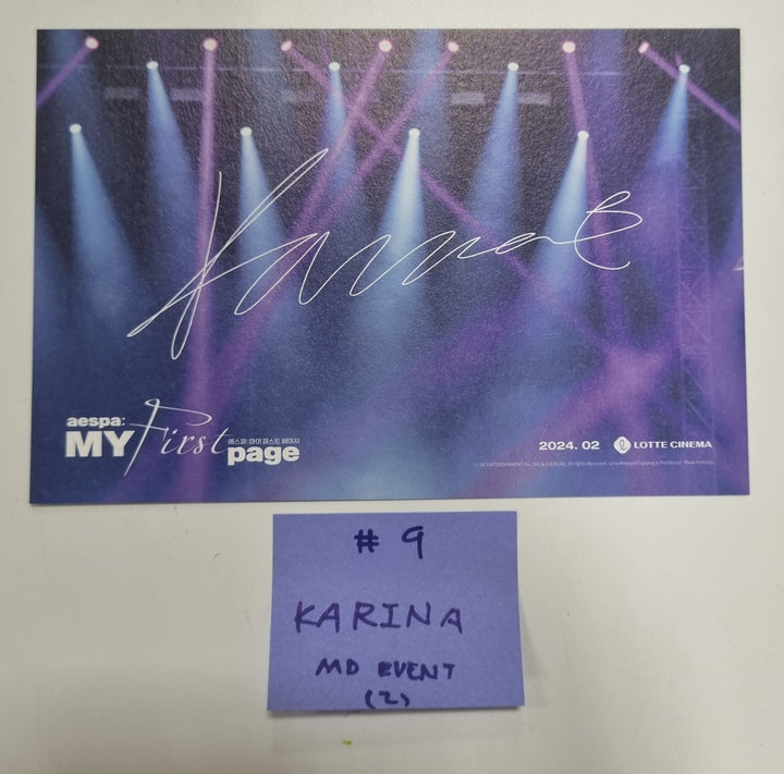 Aespa X EVERLINE : MY First page POP-UP STROE - MD Event Photocards &amp; Postcard, Hand Mirror, Pin Button [24.1.12] [Restocked 1/18] - HALLYUSUPERSTORE