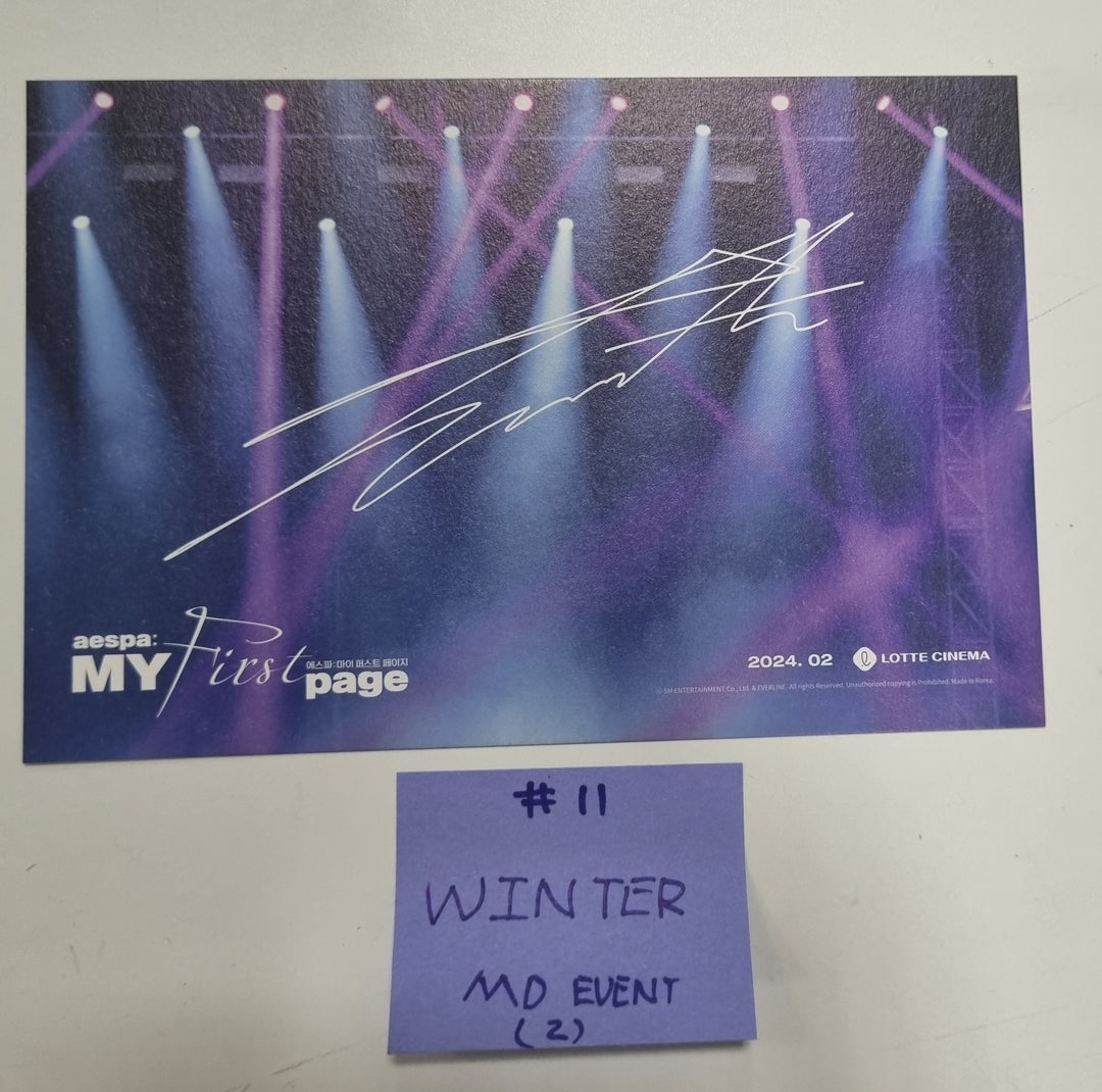 Aespa X EVERLINE : MY First page POP-UP STROE - MD Event Photocards &amp; Postcard, Hand Mirror, Pin Button [24.1.12] [Restocked 1/18] - HALLYUSUPERSTORE