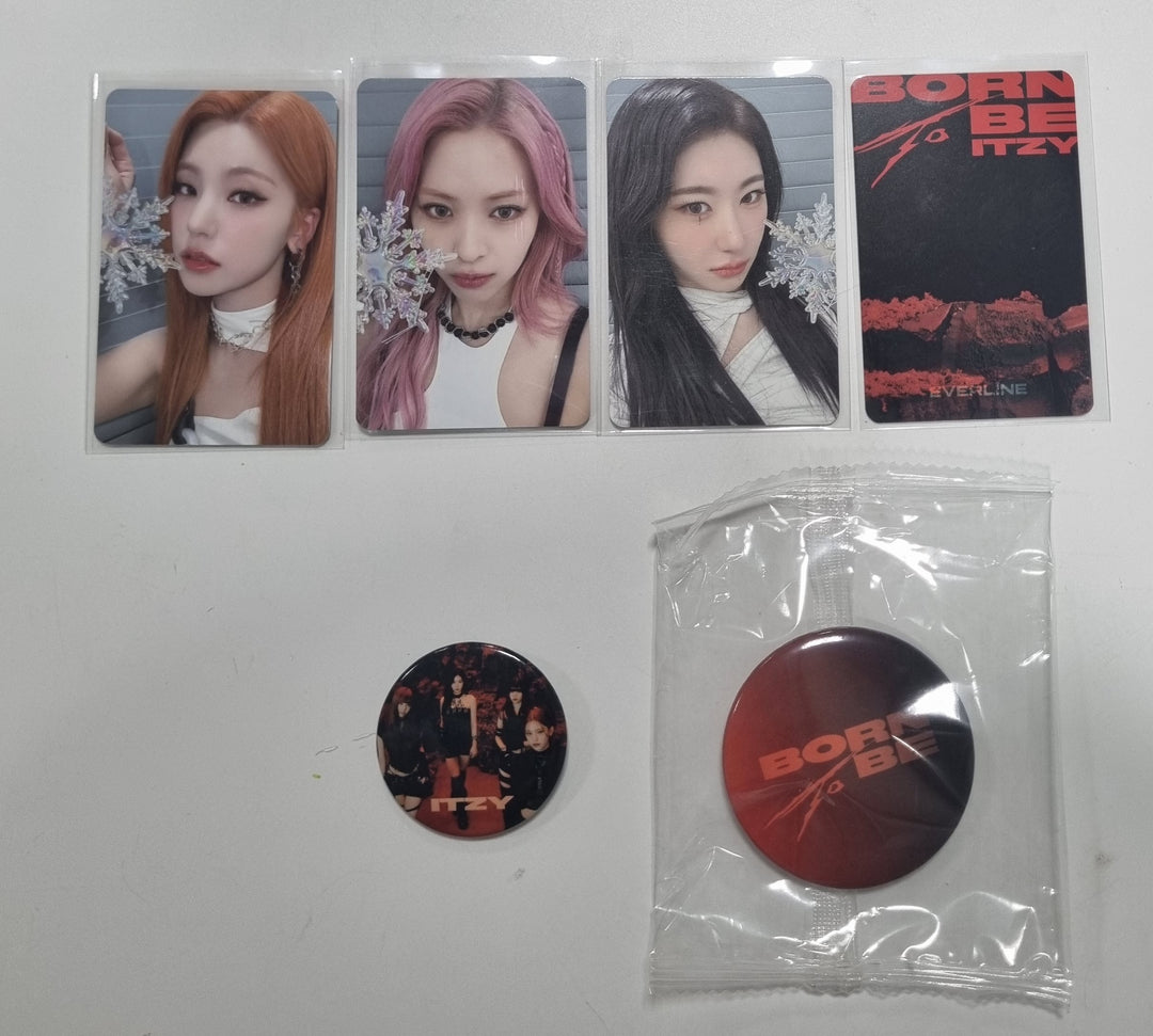 ITZY - "Born To Be" - Everline Offline Lucky Draw Event Photocard, Pin Button, Hand Mirror [24.1.12] - HALLYUSUPERSTORE