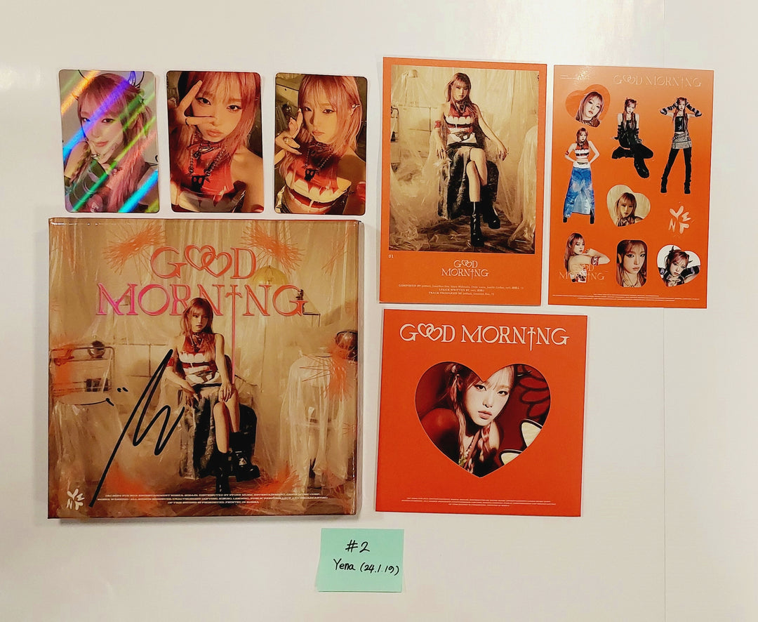 Yena 3rd Mini "Good Morning" - Hand Autographed(Signed) Promo Album [24.1.19] - HALLYUSUPERSTORE