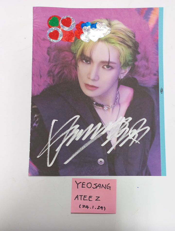 Yeosang (Of ATEEZ) "THE WORLD EP.FIN : WILL" - A Cut Page From Fansign Event Album [24.1.24] - HALLYUSUPERSTORE