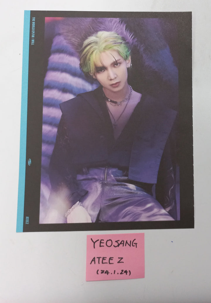 Yeosang (Of ATEEZ) "THE WORLD EP.FIN : WILL" - A Cut Page From Fansign Event Album [24.1.24] - HALLYUSUPERSTORE