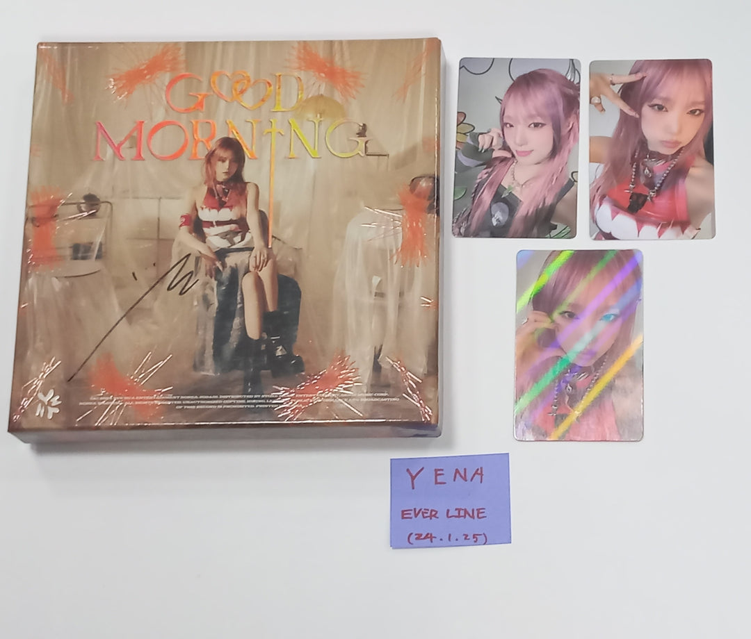 Yena "Good Morning" 3rd Mini - Hand Autographed(Signed) Album [24.1.25] - HALLYUSUPERSTORE