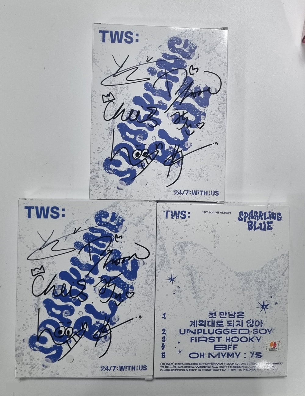 TWS "Sparkling Blue" 1st Mini - Hand Autographed(Signed) Promo Album [24.1.26] - HALLYUSUPERSTORE
