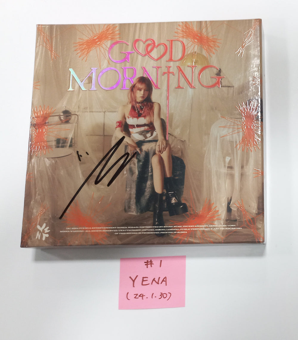 Yena 3rd Mini "Good Morning" - Hand Autographed(Signed) Promo Album [24.1.30] - HALLYUSUPERSTORE