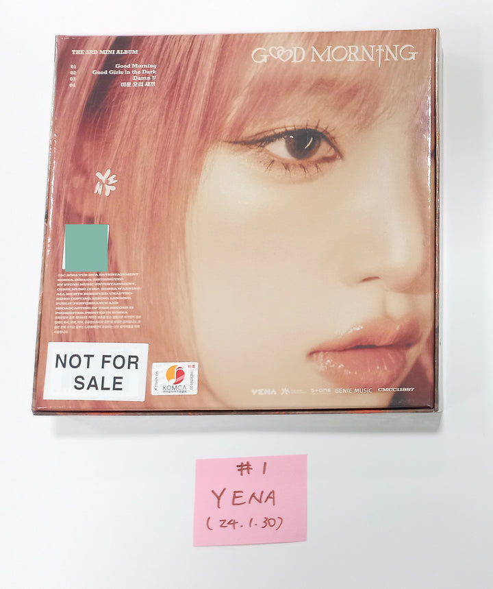 Yena 3rd Mini "Good Morning" - Hand Autographed(Signed) Promo Album [24.1.30] - HALLYUSUPERSTORE