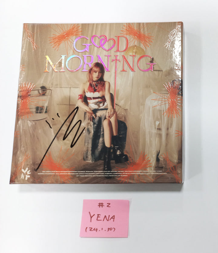Yena 3rd Mini "Good Morning" - Hand Autographed(Signed) Promo Album [24.1.30] - HALLYUSUPERSTORE