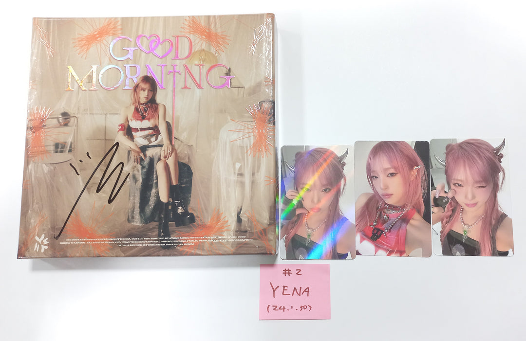 Yena 3rd Mini "Good Morning" - Hand Autographed(Signed) Promo Album [24.1.30] - HALLYUSUPERSTORE