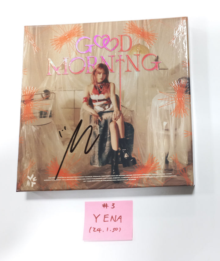 Yena 3rd Mini "Good Morning" - Hand Autographed(Signed) Promo Album [24.1.30] - HALLYUSUPERSTORE