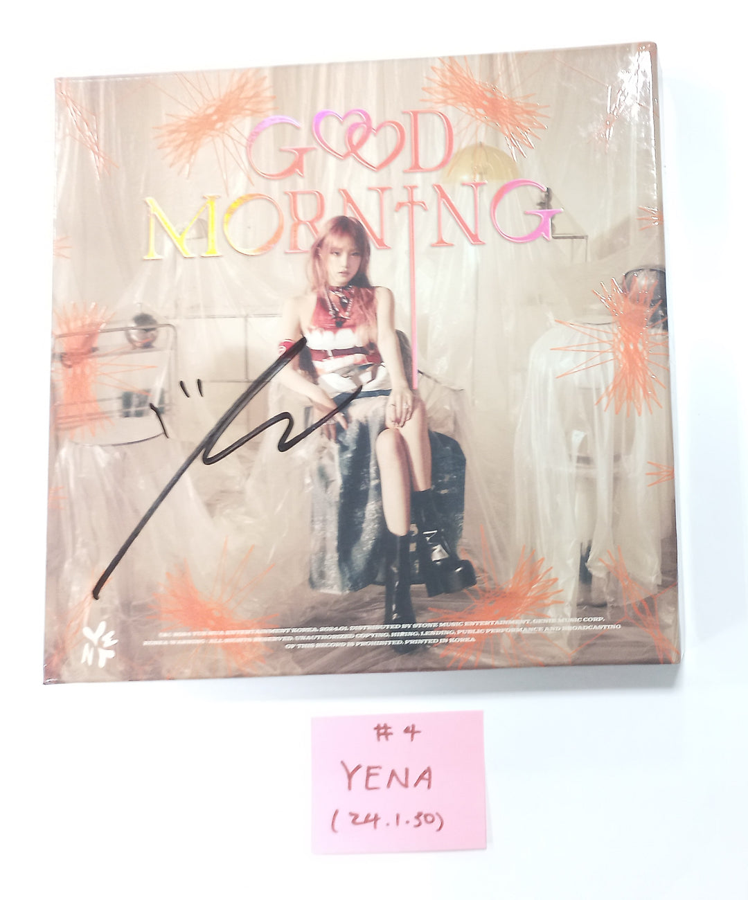 Yena 3rd Mini "Good Morning" - Hand Autographed(Signed) Promo Album [24.1.30] - HALLYUSUPERSTORE