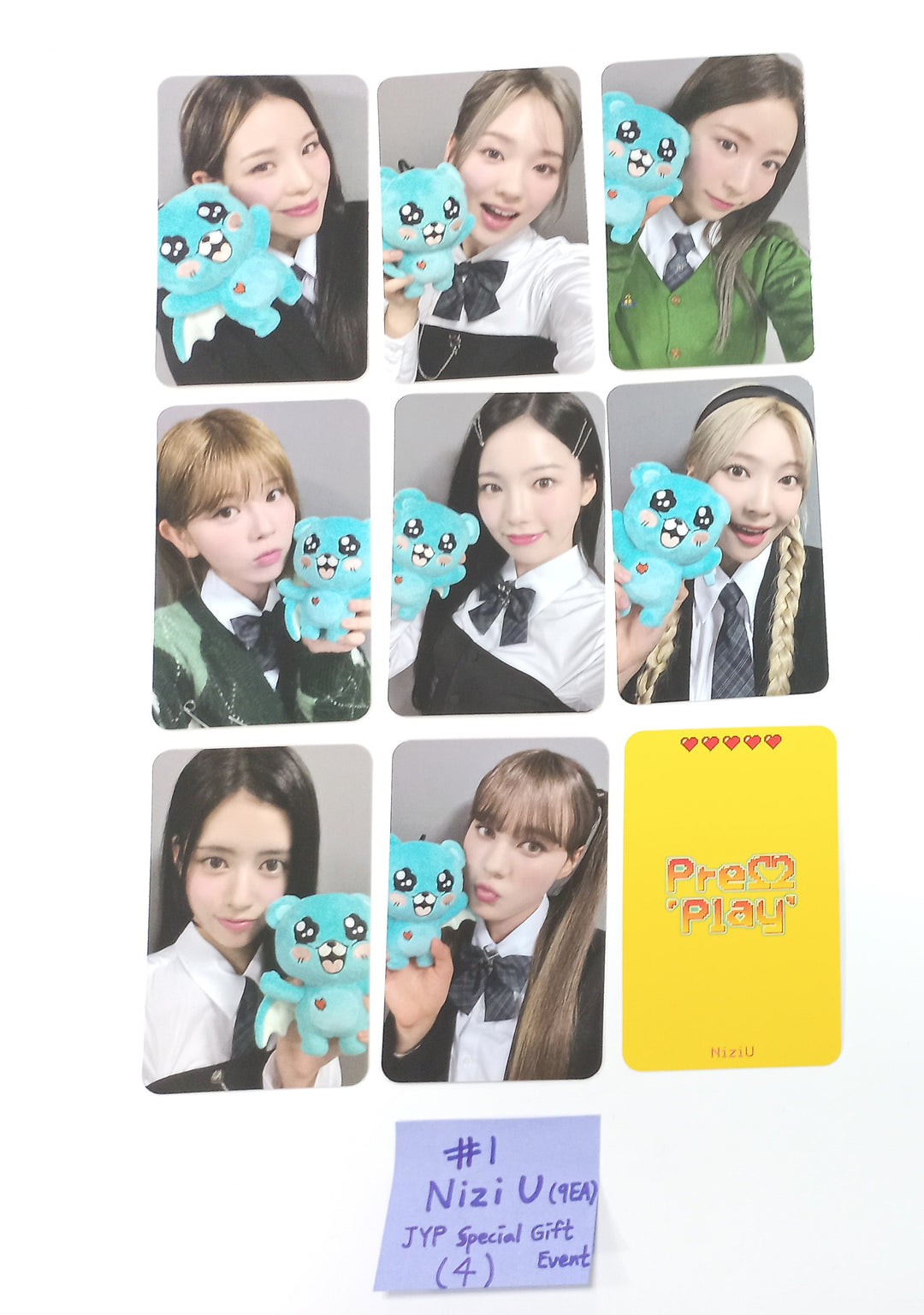 NiziU "Press Play" KOREA 1st Single Album - JYP Shop Special Gift Event Photocards Set (9EA) [24.1.30] - HALLYUSUPERSTORE
