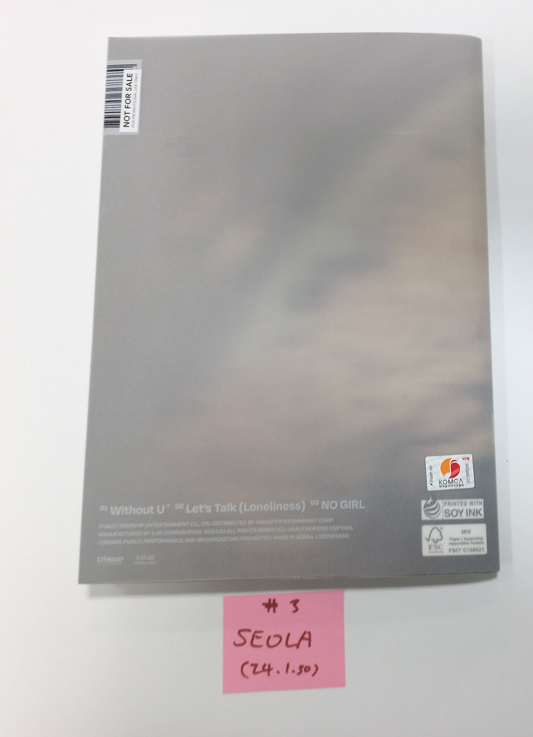 Seola (Of WJSN) "Inside Out" 1st Mini - Hand Autographed(Signed) Promo Album [24.1.30] - HALLYUSUPERSTORE