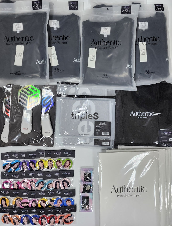 TripleS - 1st World Tour "Authentic" Love Evolution in Seoul Official MD (Light Stick, Slogan, Sleeve T-Shirt, Pin Button, Poster Set, Label Keyring, Shopper Bag) [24.2.5] - HALLYUSUPERSTORE