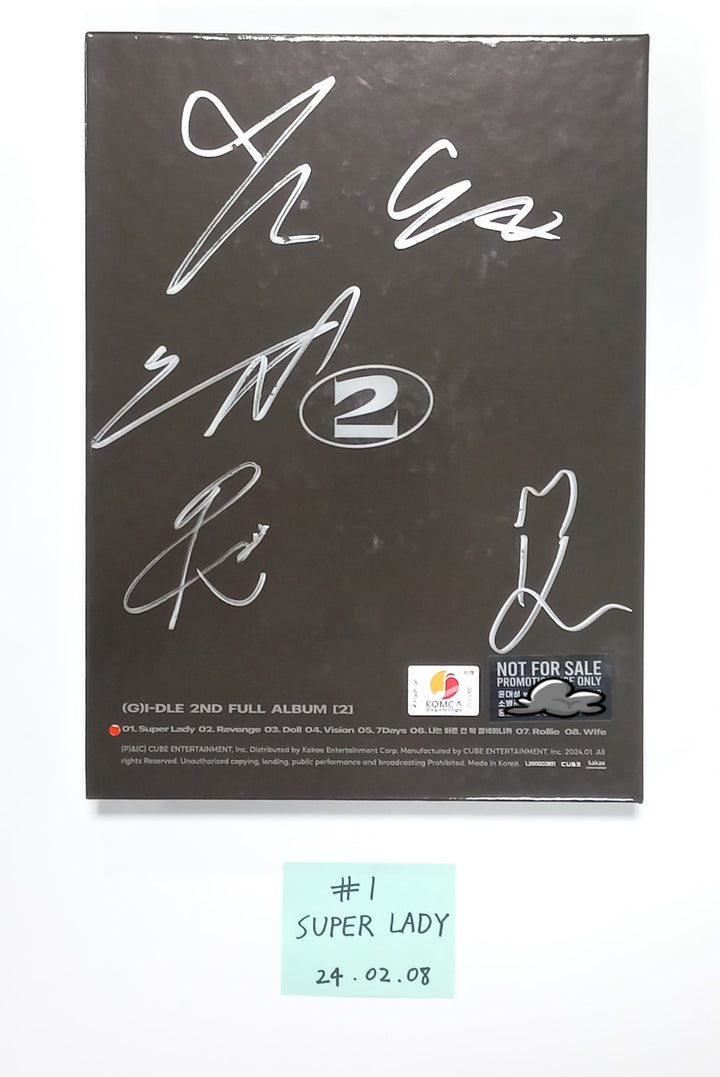 (g) I-DLE "2" 2nd Full Album - Hand Autographed(Signed) Promo Album [24.2.8] (Restocked 2/9) - HALLYUSUPERSTORE