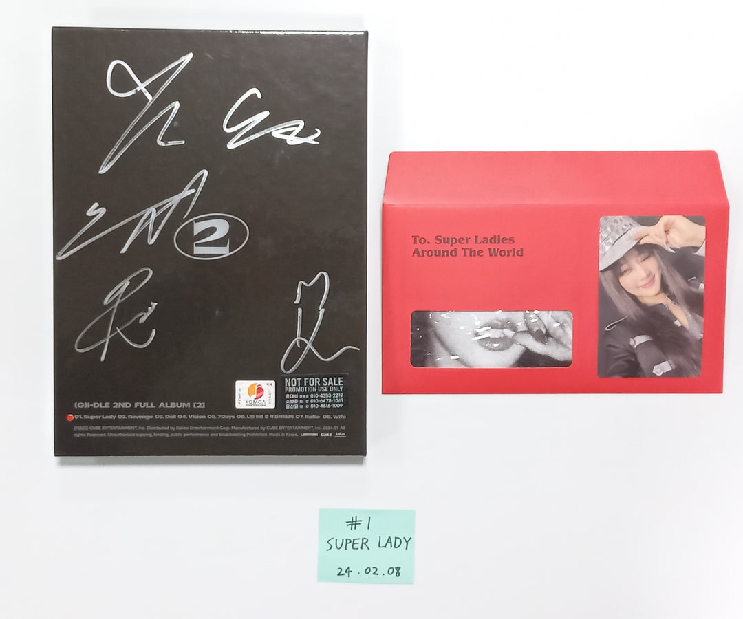 (g) I-DLE "2" 2nd Full Album - Hand Autographed(Signed) Promo Album [24.2.8] (Restocked 2/9) - HALLYUSUPERSTORE