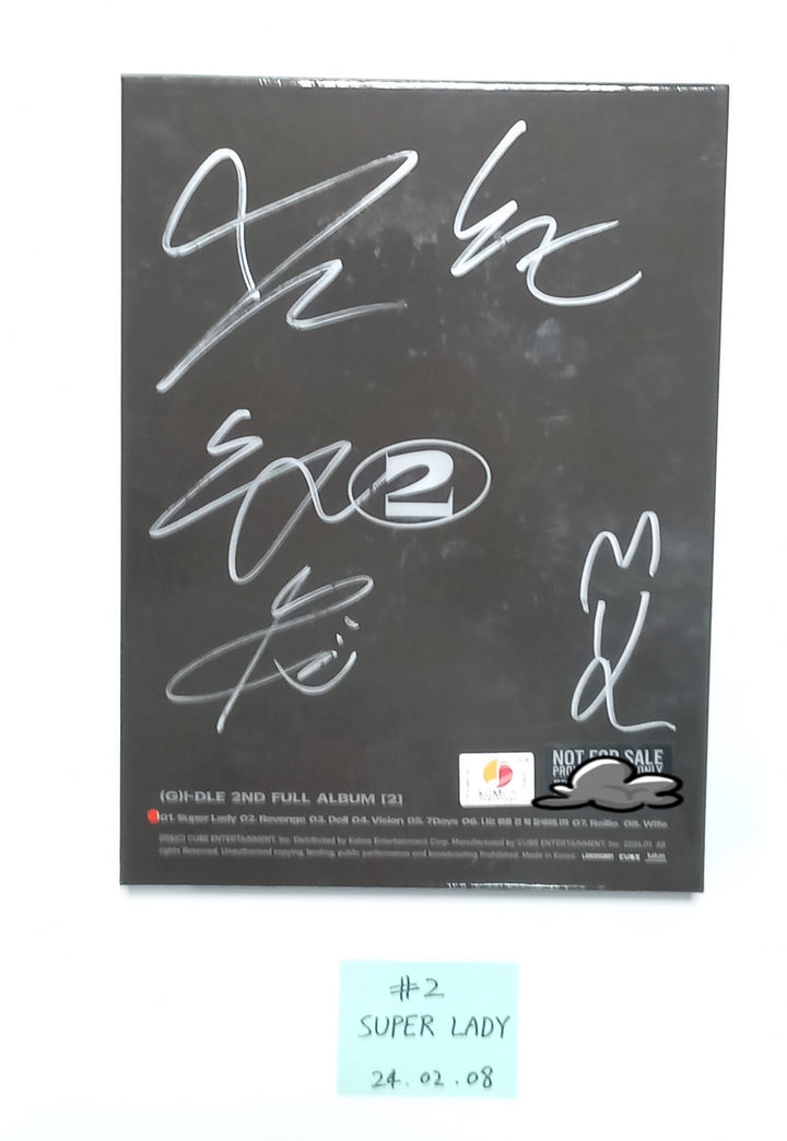 (g) I-DLE "2" 2nd Full Album - Hand Autographed(Signed) Promo Album [24.2.8] (Restocked 2/9) - HALLYUSUPERSTORE