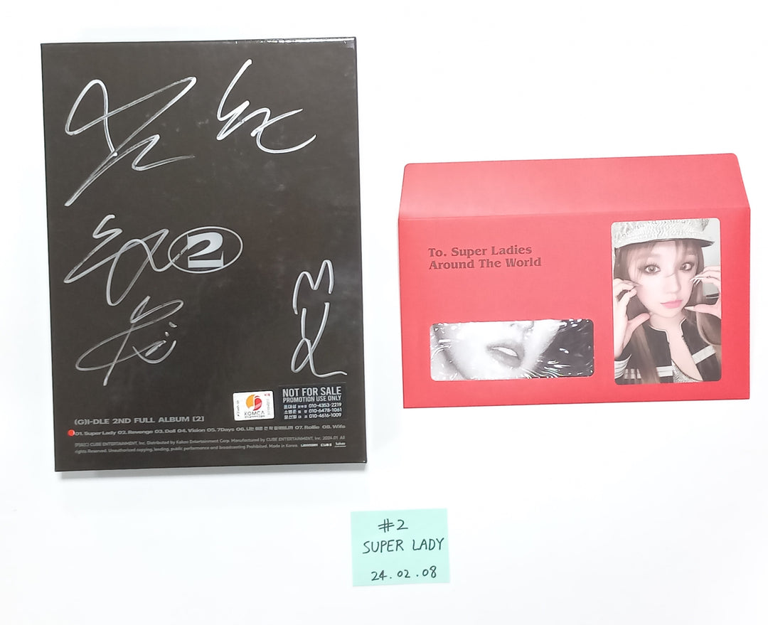 (g) I-DLE "2" 2nd Full Album - Hand Autographed(Signed) Promo Album [24.2.8] (Restocked 2/9) - HALLYUSUPERSTORE