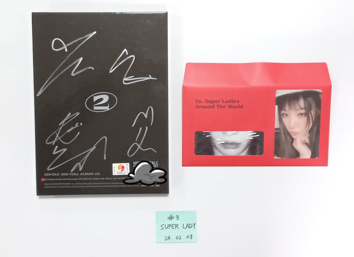 (g) I-DLE "2" 2nd Full Album - Hand Autographed(Signed) Promo Album [24.2.8] (Restocked 2/9) - HALLYUSUPERSTORE