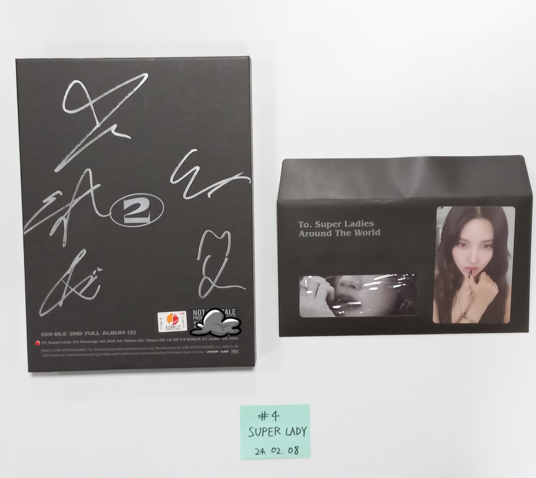 (g) I-DLE "2" 2nd Full Album - Hand Autographed(Signed) Promo Album [24.2.8] (Restocked 2/9) - HALLYUSUPERSTORE