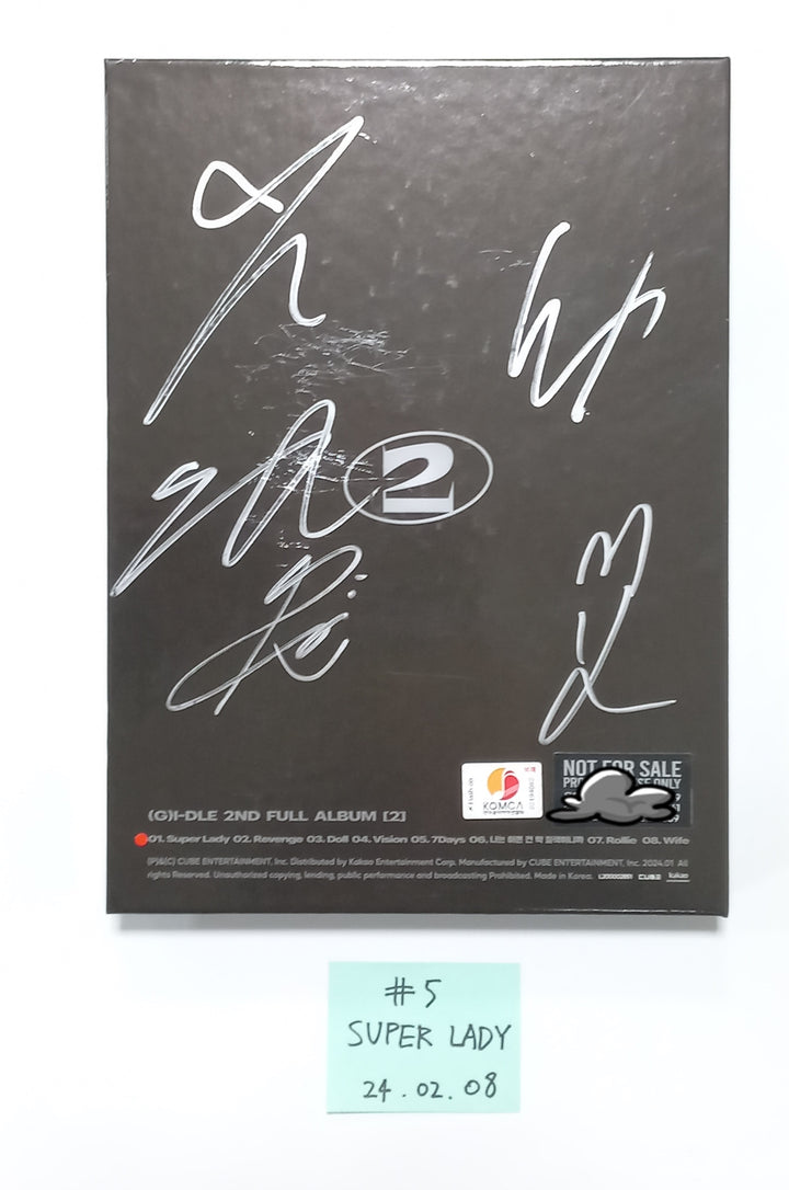 (g) I-DLE "2" 2nd Full Album - Hand Autographed(Signed) Promo Album [24.2.8] (Restocked 2/9) - HALLYUSUPERSTORE