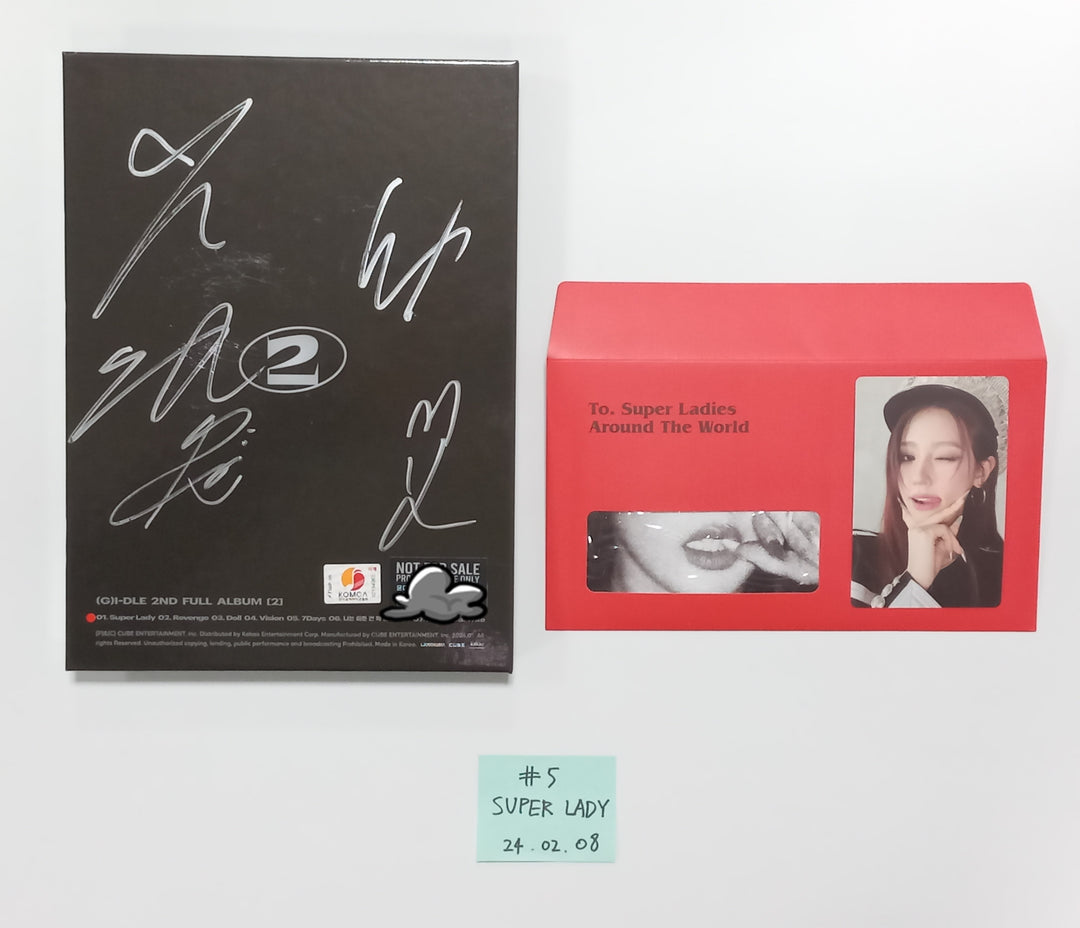 (g) I-DLE "2" 2nd Full Album - Hand Autographed(Signed) Promo Album [24.2.8] (Restocked 2/9) - HALLYUSUPERSTORE