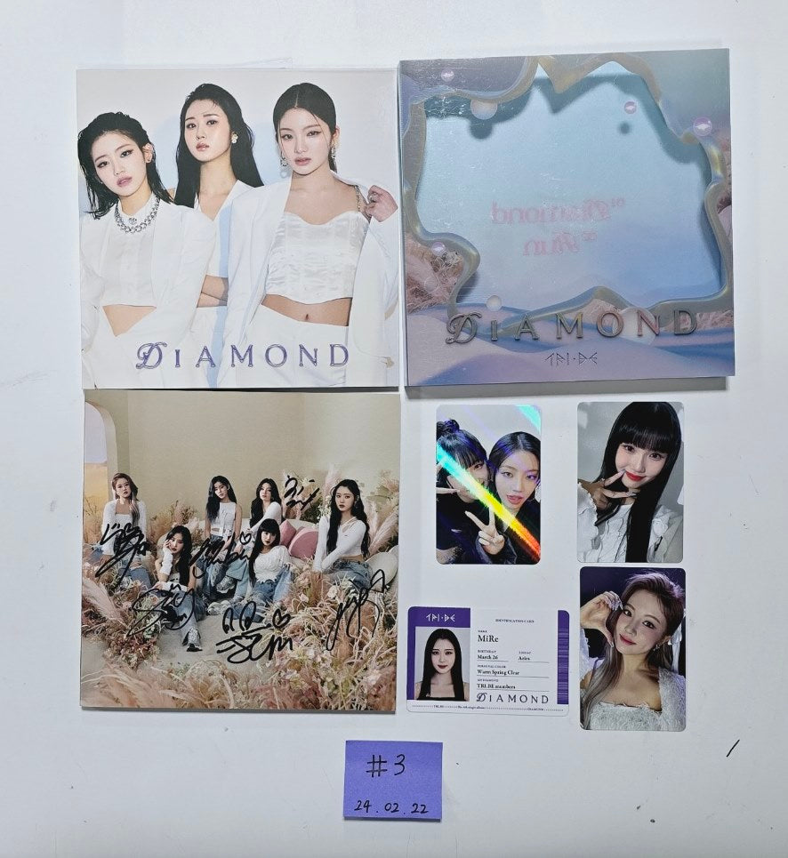 Tri.Be 4th Single "Diamond" - Hand Autographed(Signed) Promo Album [24.2.22] - HALLYUSUPERSTORE