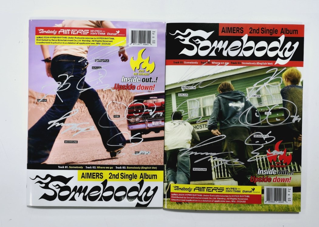 AIMERS 2nd Single "Somebody" - Hand Autographed(Signed) Promo Album [24.2.22] - HALLYUSUPERSTORE