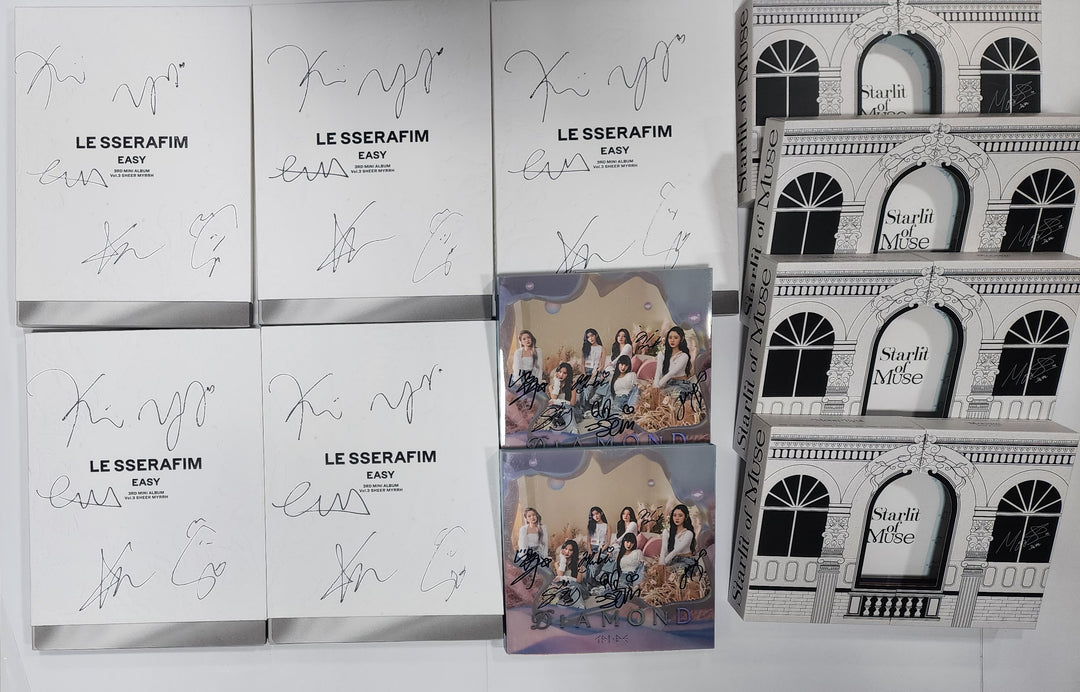 LE SSERAFIM "EASY", Moonbyul "Starlit of Muse" [Printed], TRI.BE "Diamond" - Hand Autographed(Signed) Album [24.2.27] - HALLYUSUPERSTORE