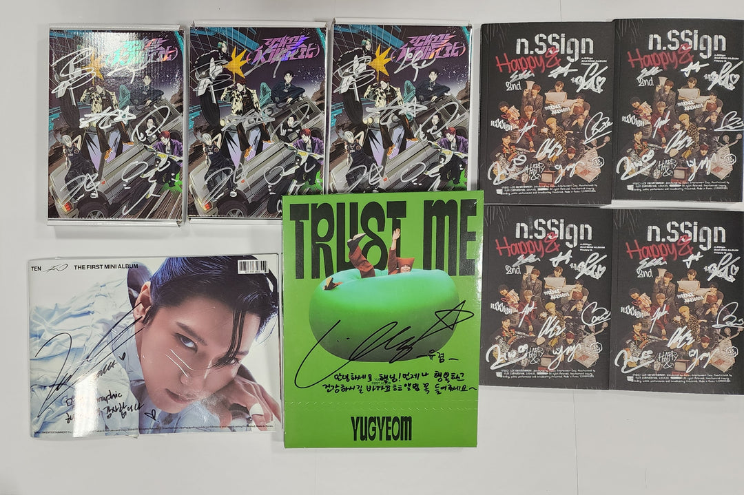 TEN "Light On Ver.", n.SSign "Happy &", YUGYEOM "TRUST ME", P1Harmony "때깔" - Hand Autographed(Signed) Album [24.2.27] - HALLYUSUPERSTORE