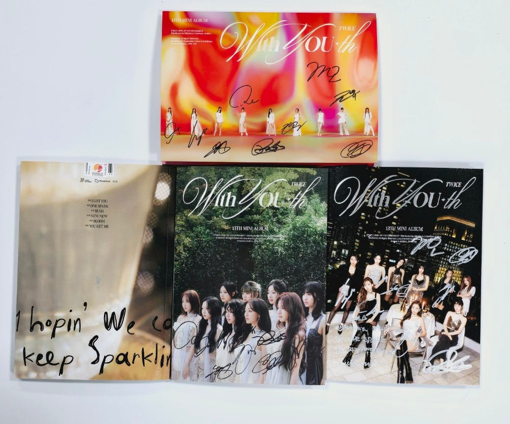 TWICE "With YOU-th" - Hand Autographed(Signed) Promo Album [24.3.4] - HALLYUSUPERSTORE