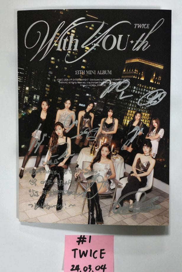 TWICE "With YOU-th" - Hand Autographed(Signed) Promo Album [24.3.4] - HALLYUSUPERSTORE