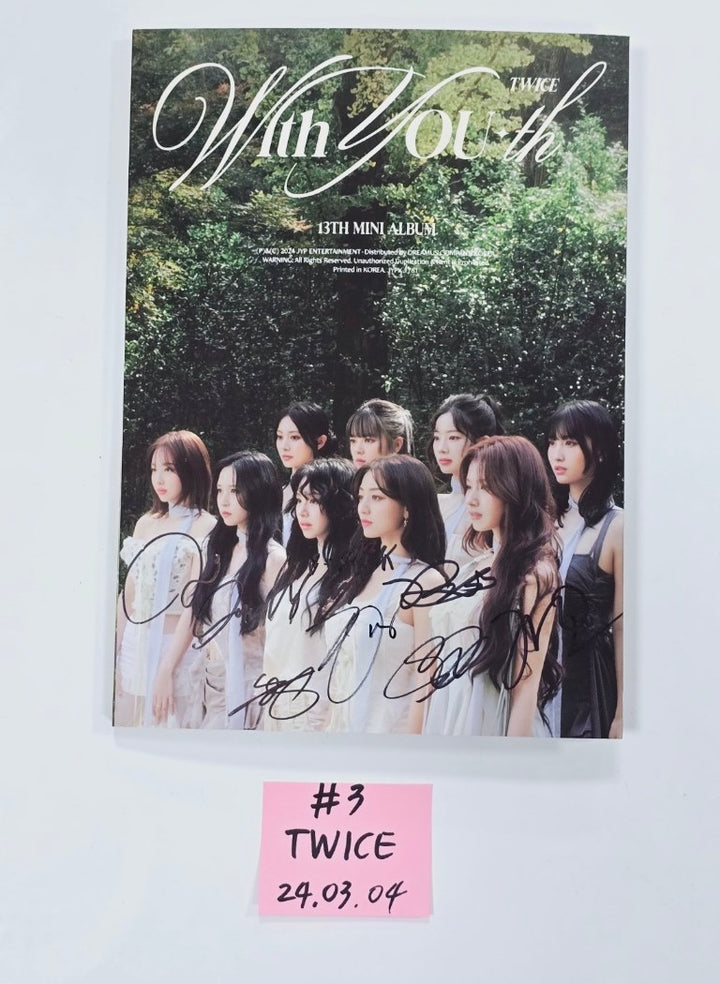 TWICE "With YOU-th" - Hand Autographed(Signed) Promo Album [24.3.4] - HALLYUSUPERSTORE