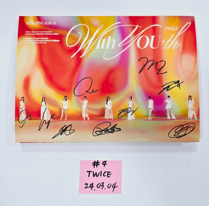 TWICE "With YOU-th" - Hand Autographed(Signed) Promo Album [24.3.4] - HALLYUSUPERSTORE