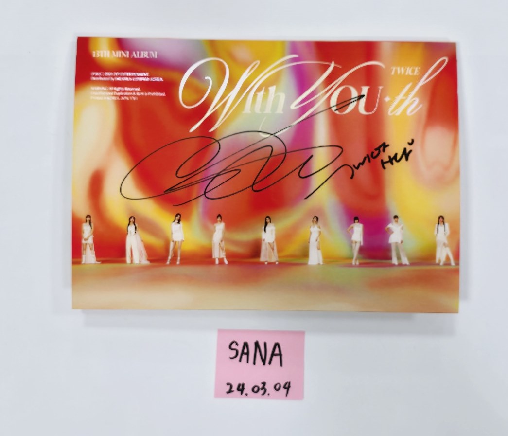 SANA (Of TWICE) "With YOU-th" - Hand Autographed(Signed) Album [24.3.4] - HALLYUSUPERSTORE