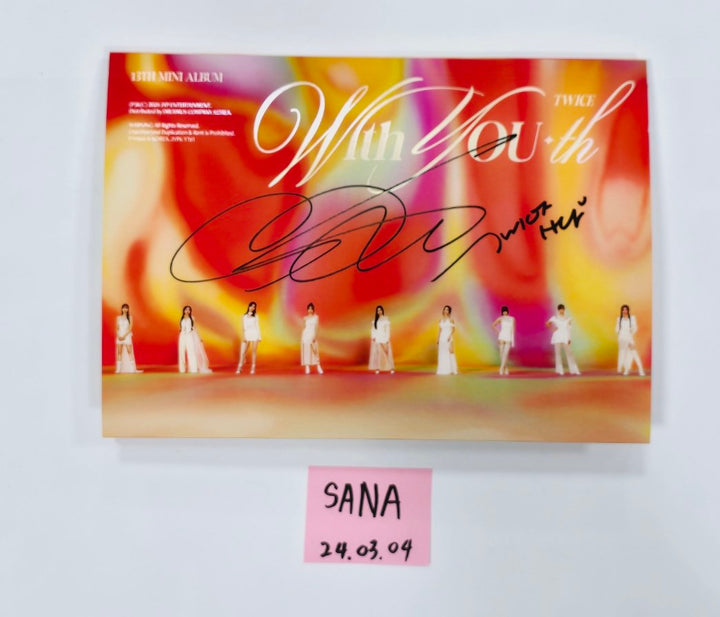 SANA (Of TWICE) "With YOU-th" - Hand Autographed(Signed) Album [24.3.4] - HALLYUSUPERSTORE