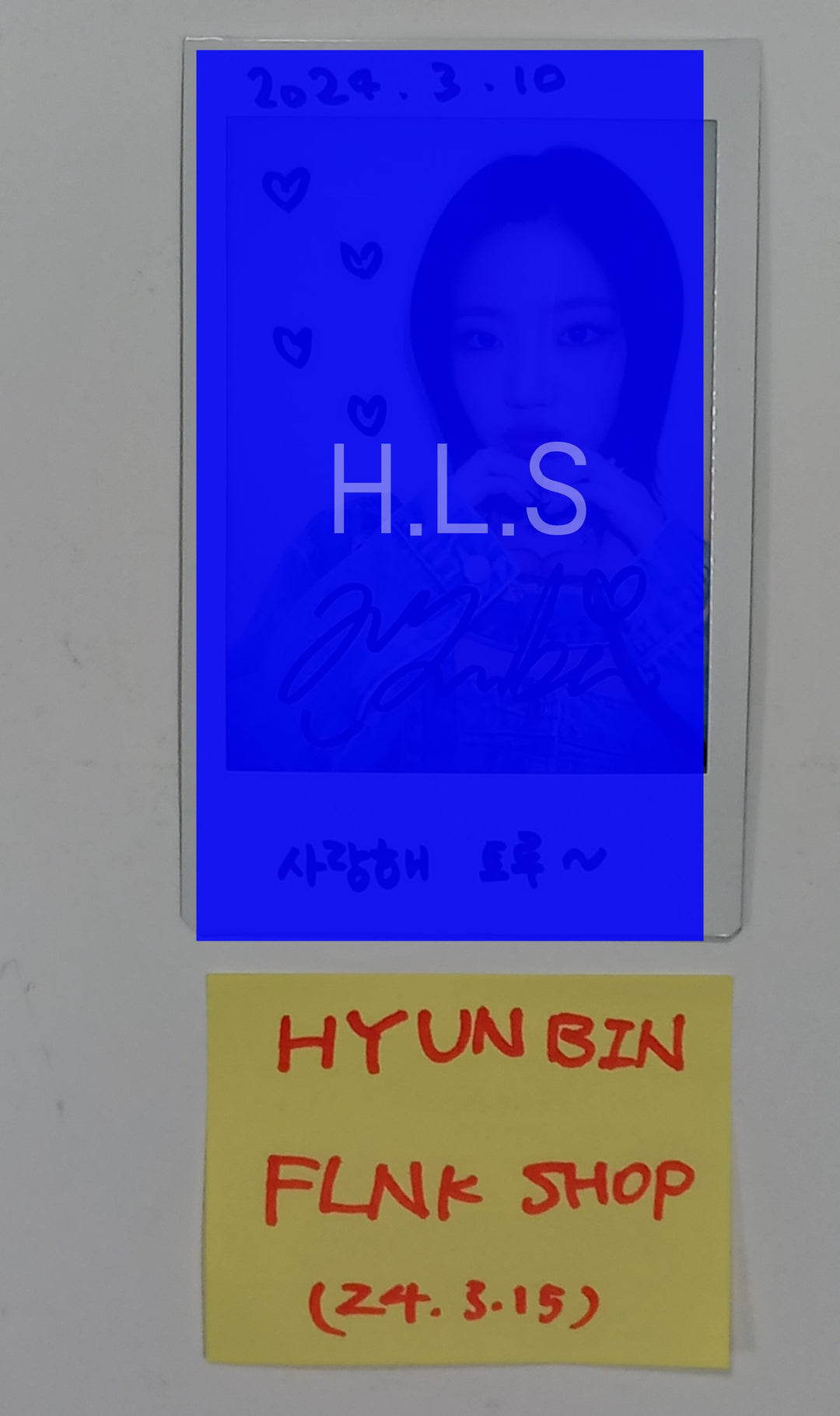 Hyun Bin (Of TRI.BE) "Diamond" - Hand Autographed(Signed) Polaroid [24.3.15] - HALLYUSUPERSTORE