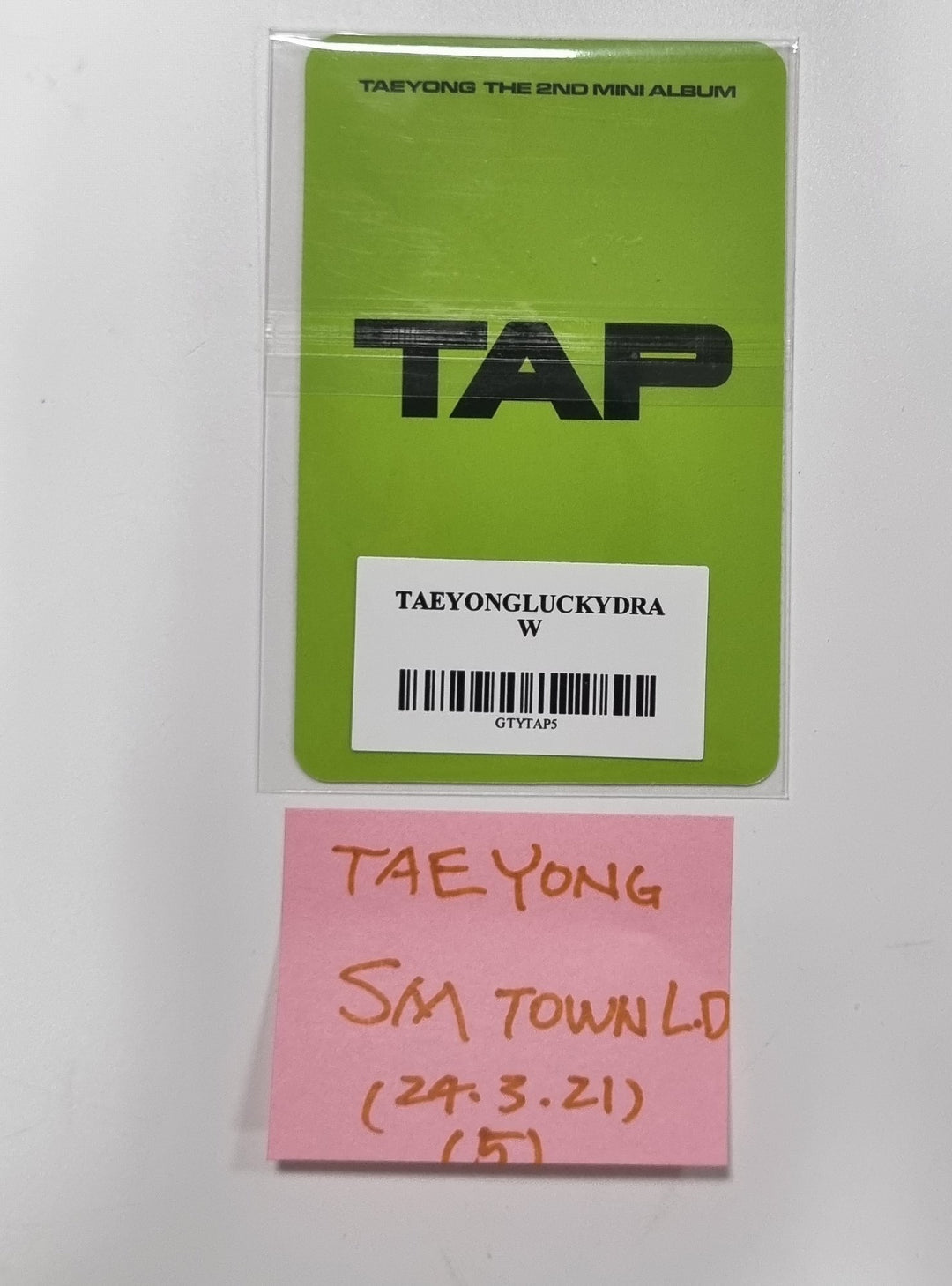 TAEYONG "TAP" 2nd Mini - SM Town Lucky Draw Event Photocard [24.3.21] - HALLYUSUPERSTORE
