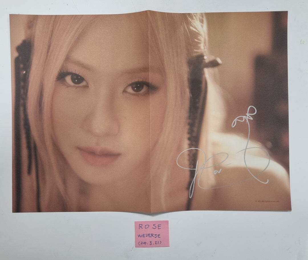 Rose (Of BLACKPINK) "FROM HANK & ROSE TO YOU" - Hand Autographed(Signed) A3 Folded Poster [24.3.21] - HALLYUSUPERSTORE