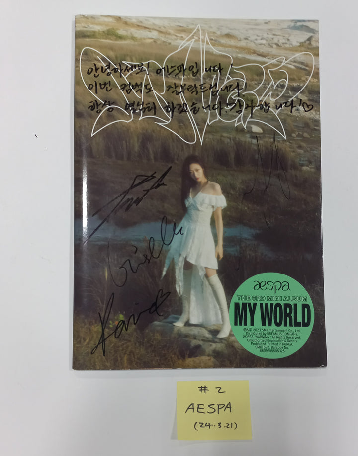 Aespa, IVE - Hand Autographed(Signed) Promo Album [24.3.21] (Restocked 3/22) - HALLYUSUPERSTORE