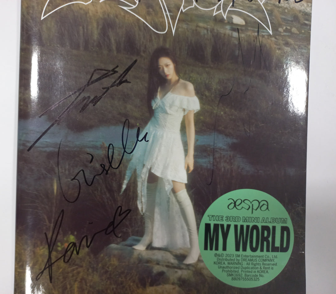 Aespa, IVE - Hand Autographed(Signed) Promo Album [24.3.21] (Restocked 3/22) - HALLYUSUPERSTORE