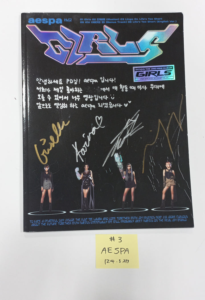 Aespa, IVE - Hand Autographed(Signed) Promo Album [24.3.21] (Restocked 3/22) - HALLYUSUPERSTORE