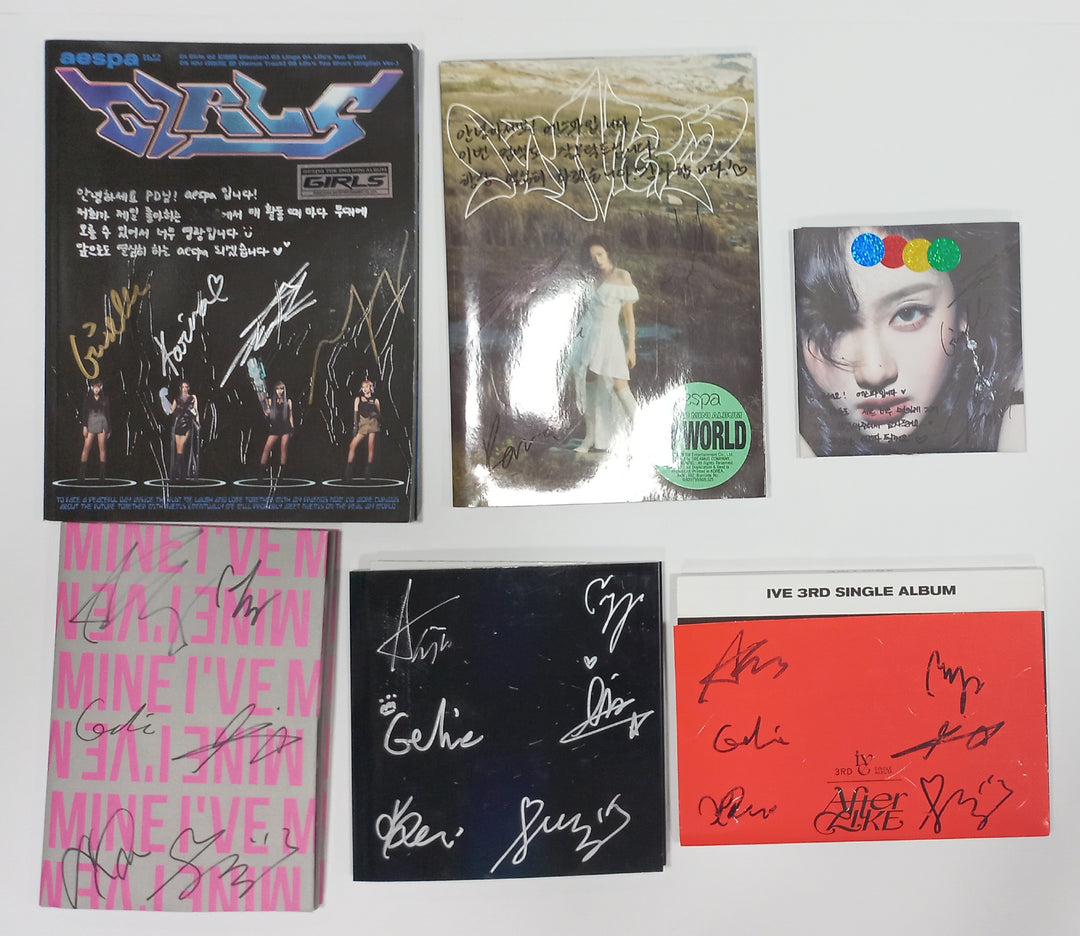 Aespa, IVE - Hand Autographed(Signed) Promo Album [24.3.21] (Restocked 3/22) - HALLYUSUPERSTORE