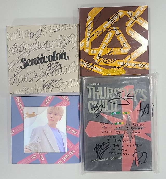 Seventeen, TXT - Hand Autographed(Signed) Promo Album [24.3.22] - HALLYUSUPERSTORE