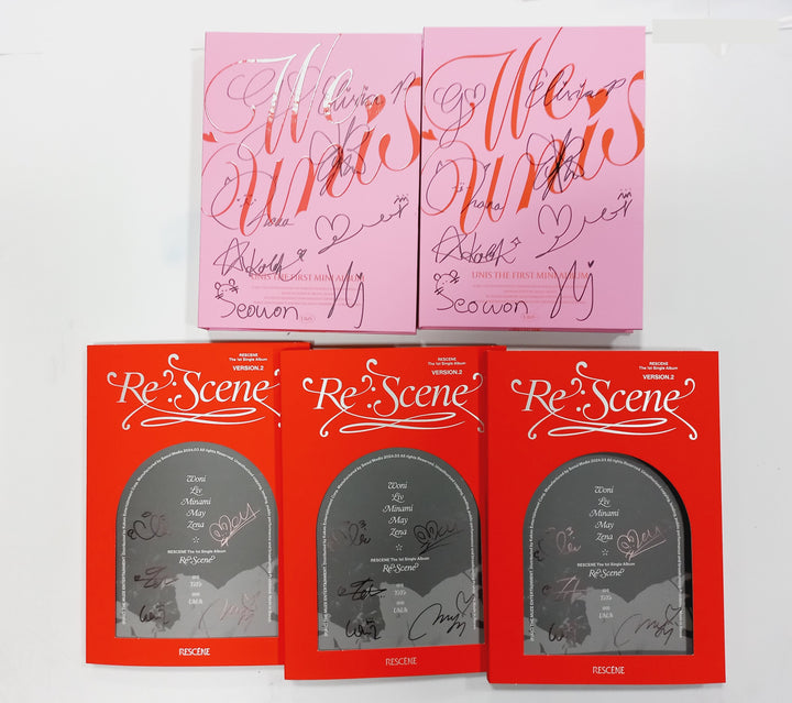 UNIS "WE UNIS", RESCENE "Re:Scene" - Hand Autographed(Signed) Promo Album [24.4.1] - HALLYUSUPERSTORE