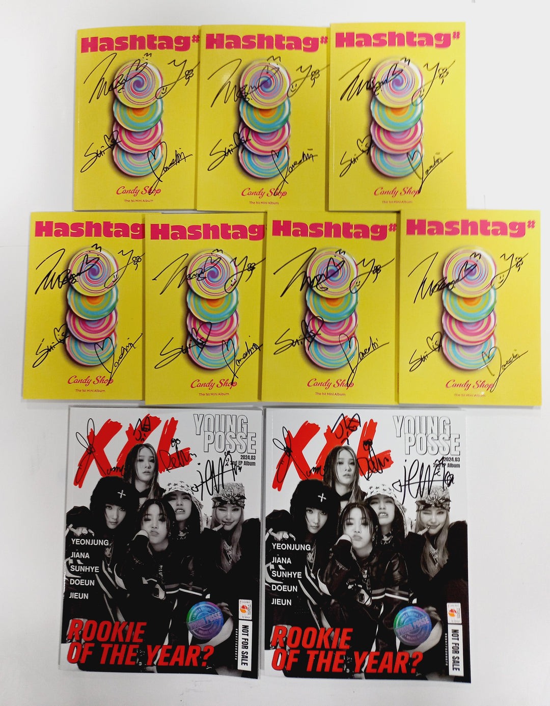Candy Shop "Hashtag#", YOUNG POSSE "XXL" - Hand Autographed(Signed) Promo Album [24.4.1] - HALLYUSUPERSTORE
