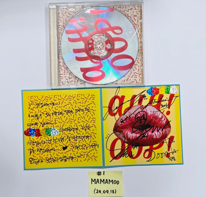 Mamamoo and Solar, Whee In, Hwasa, Moonbyul (of Mamamoo) - Hand Autographed(Signed) Promo Album [24.4.18] - HALLYUSUPERSTORE