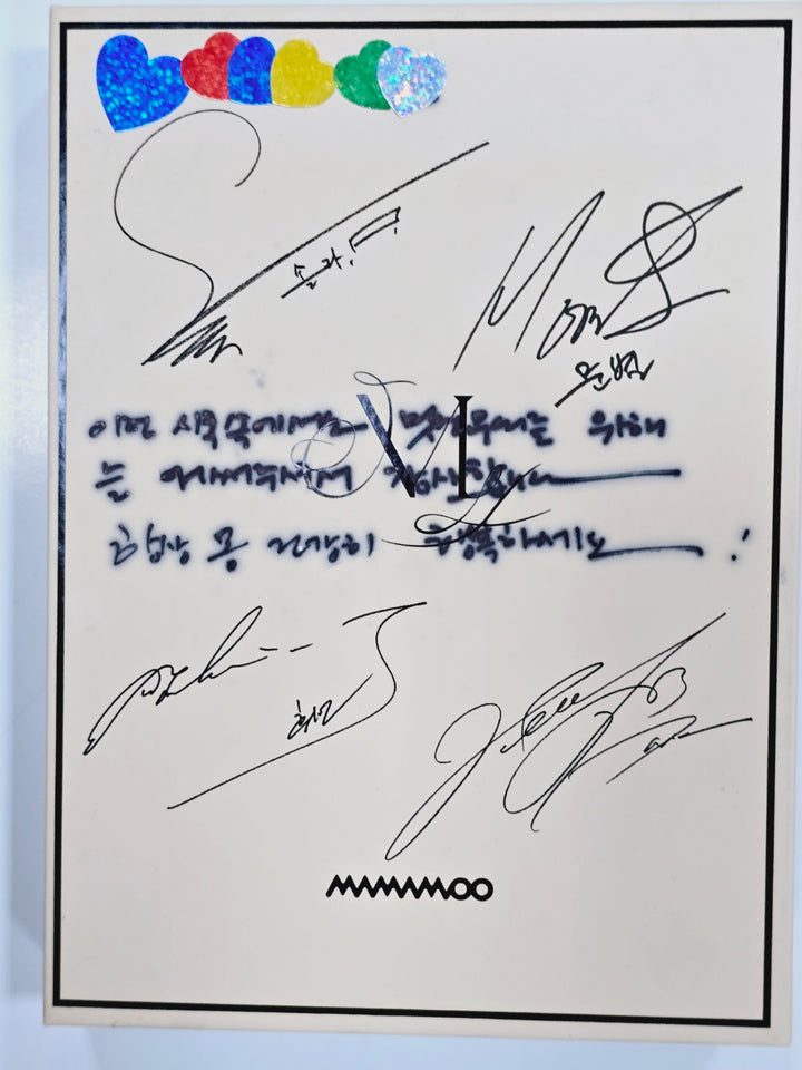 Mamamoo and Solar, Whee In, Hwasa, Moonbyul (of Mamamoo) - Hand Autographed(Signed) Promo Album [24.4.18] - HALLYUSUPERSTORE