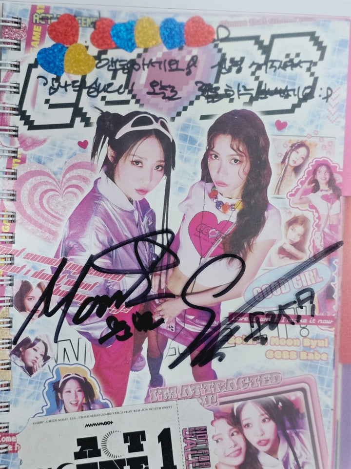 Mamamoo and Solar, Whee In, Hwasa, Moonbyul (of Mamamoo) - Hand Autographed(Signed) Promo Album [24.4.18] - HALLYUSUPERSTORE