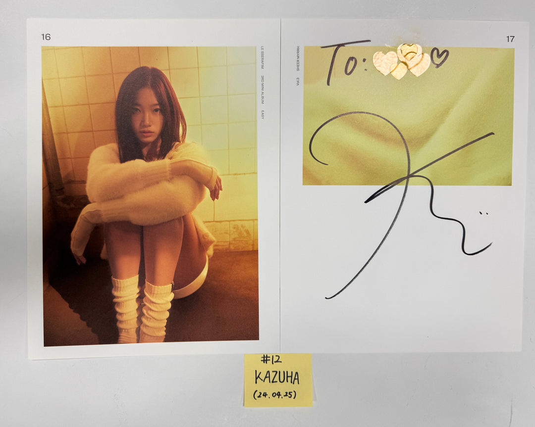 Le Sserafim 3rd Mini "EASY" - A Cut Page From Fansign Event Album [24.4.25] - HALLYUSUPERSTORE